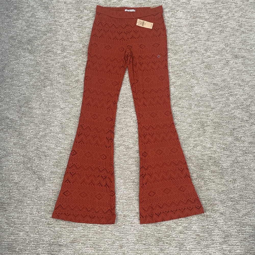 American Eagle Outfitters Burnt Orange Textured Pants